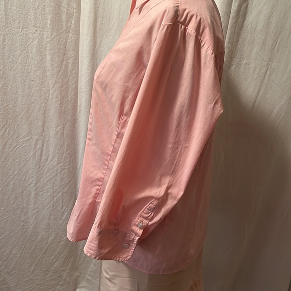 Riders by Lee pink and white striped button down top 3/4 sleeves - Picture 3 of 7